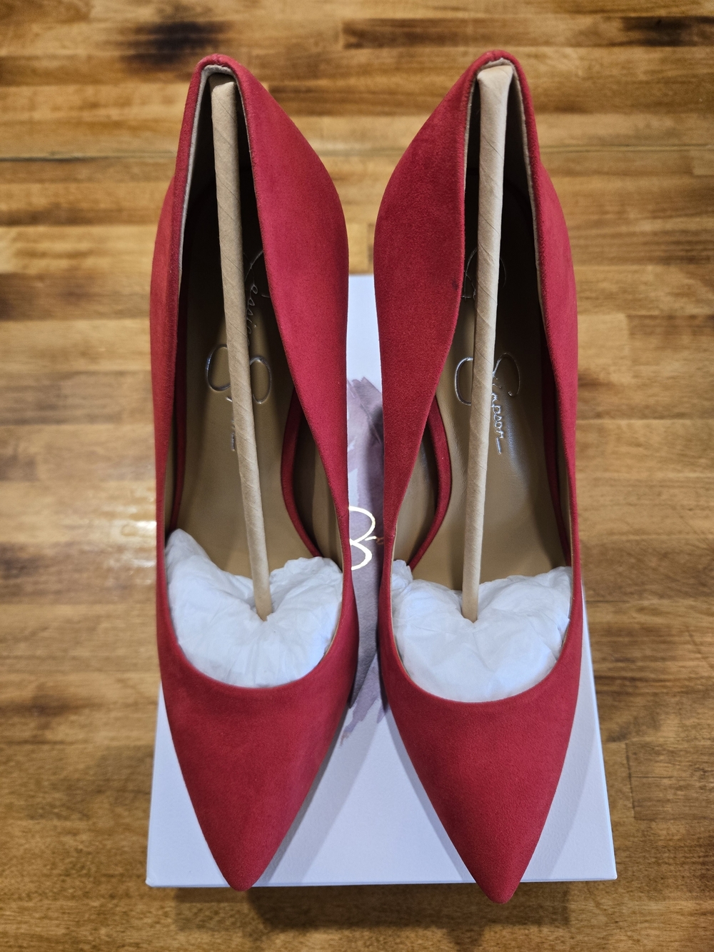 Jessica Simpson Red Pointed Suede Heels